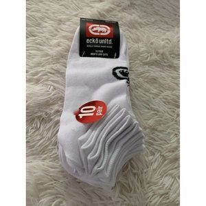 Men’s 10 pairs Socks Size 10-14 ecko unltd White Size Shoes 6-12 Low Cuts